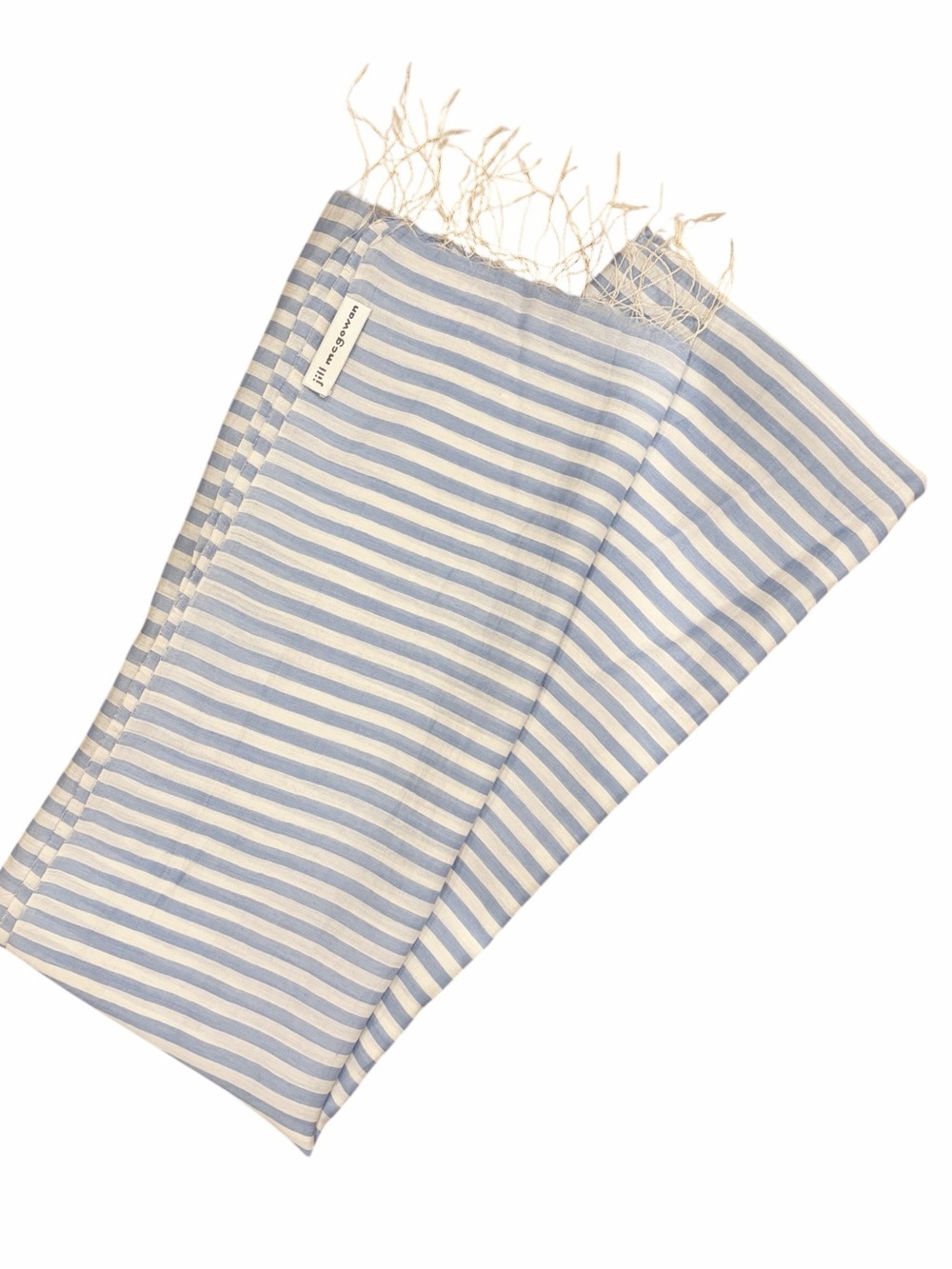 Jill McGowan Striped Cotton Wrap Scarf with Fringe